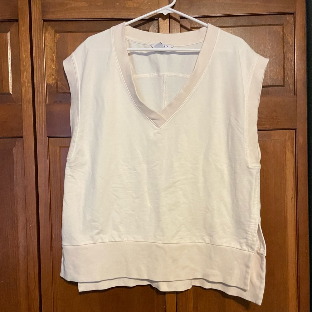 Athleta Retroterry V Neck Sweatshirt Tee